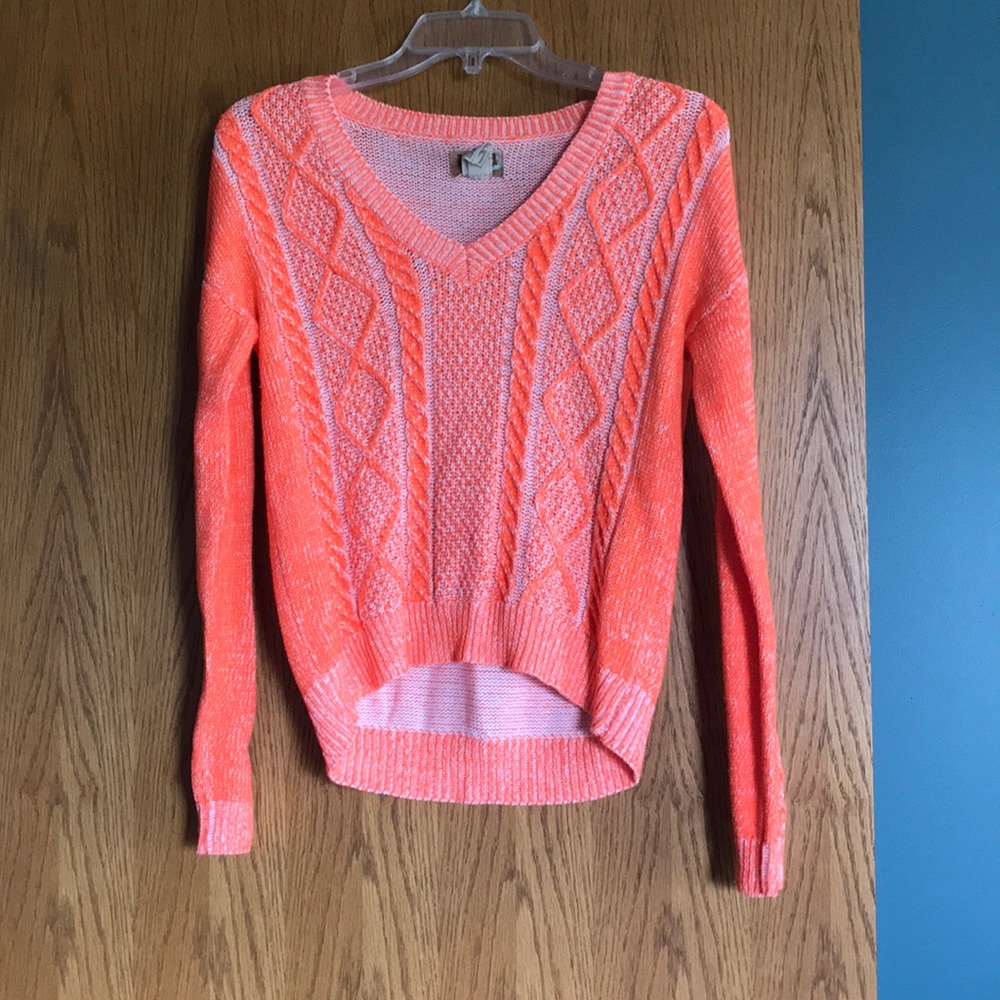 Vneck bright orange sweater